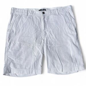 Men's Chase Edward Cotton Golf Shorts White Gray Stripes Size 34